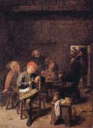 BROUWER, Adriaen Peasants Smoking and Drinking oil painting reproduction